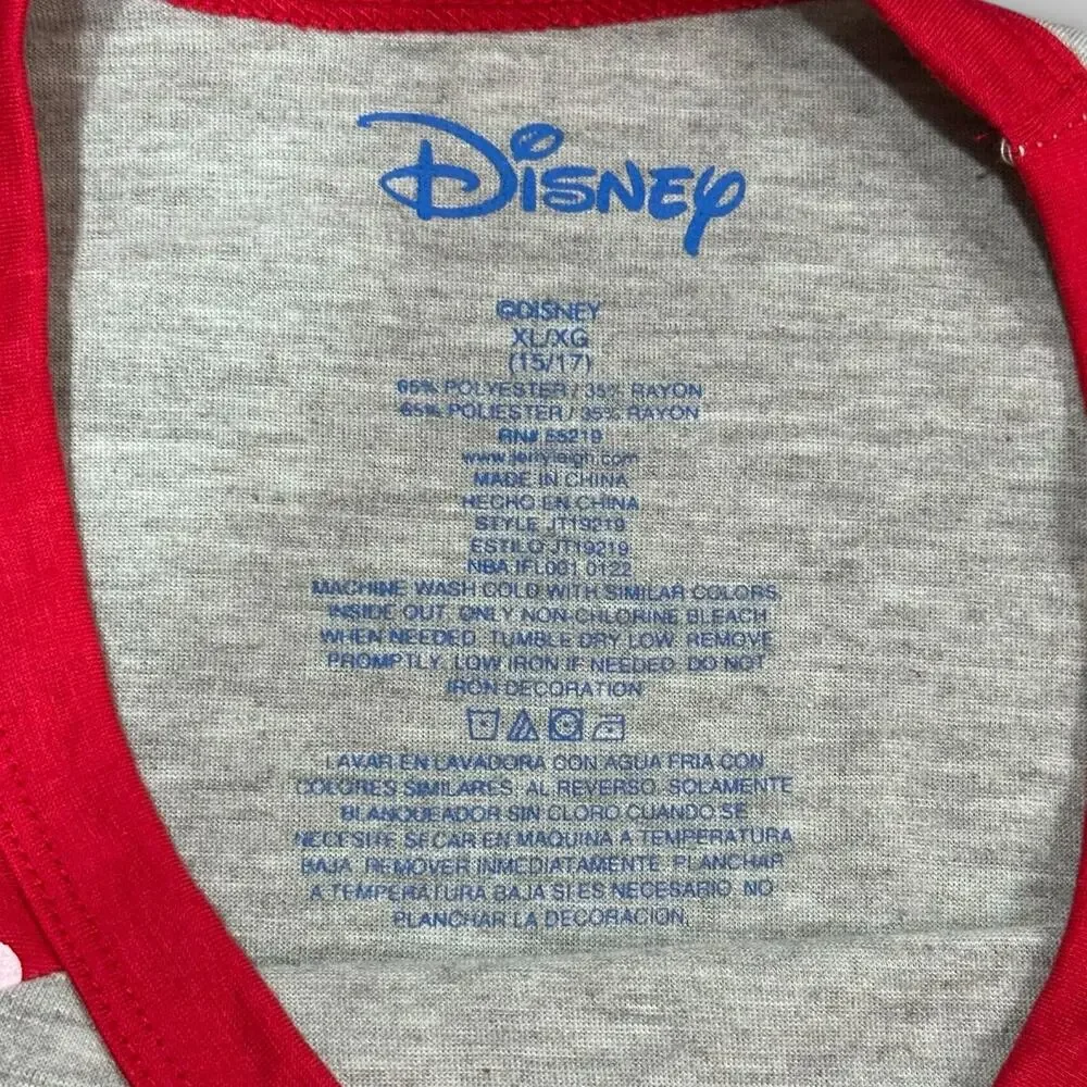 Disney Minnie Mouse Gray & Red Polka Dot Raglan Tee – Women’s XL - Picture 3 of 3